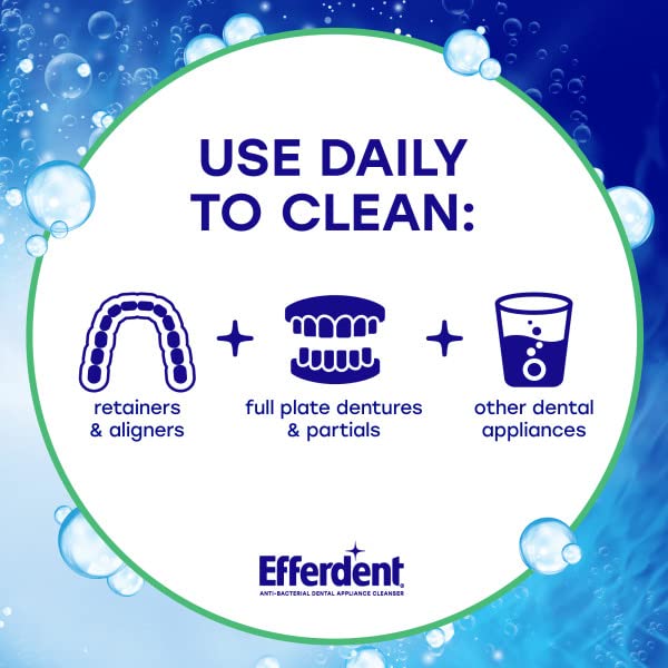 efferdent Retainer & Denture Cleaner, Minty Fresh & Clean Oxi-Action Tablets, Daily Cleanser Dissolves Stains, Removes Odors, Freshens Dental Appliances, 90 Count (Pack of 2) 90 Count (Pack of 2)