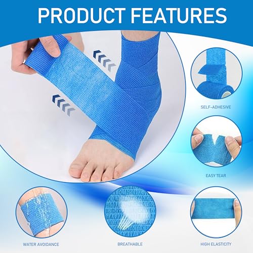 15 Pack Self Adhesive Bandage Wrap 2 Inch x 5 Yards (Mix) Mix-15