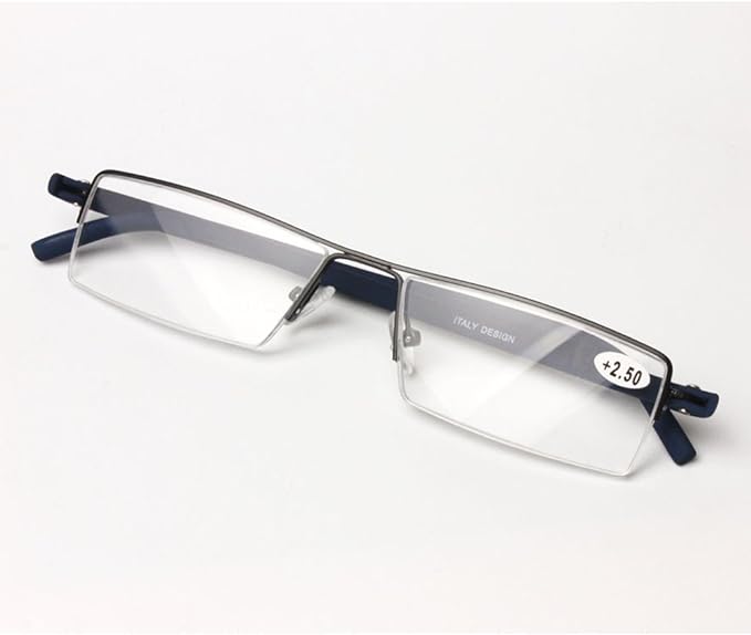 Ultralight Elastic Tr90 Frame Reading Glasses Portable Stylish Reading Glasses with Case +1.0 to +3.5, bule - BeesActive Australia