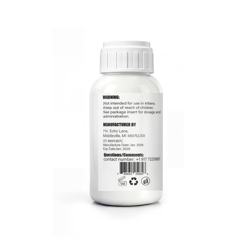 Dewormer for Cats Broad Spectrum for Tapeworms, Roundworms & Hookworms, Promotes Digestive Comfort & Daily Balance