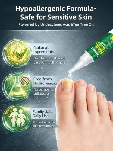 2026 Upgrade Toenail Fungus Treatment【Maximum Undecylenic Acid & Tea Tree】 White-3 Pack