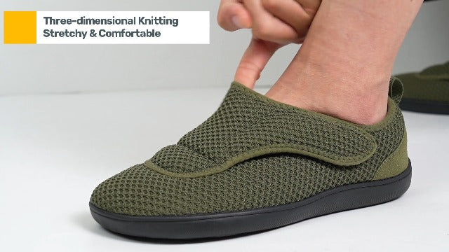 Mens Walking Shoes Wide Diabetic Shoes Adjustable Swollen Feet Neuropathy Orthopedic Shoes Breathable Barefoot Zero Drop Sneakers 12 Wide Brown