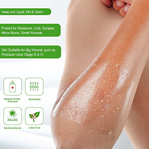 NeuHeils Transparent Film Dressing 2 3/8'' x 2 3/4'', 200 Pack, Waterproof Wound Cover Bandage, Clear IV Catheter Tape, Adhesive Patch, Shower Shield 2 3/8'' x 2 3/4'' (Pack of 2)