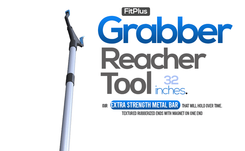 FitPlus 2024 Upgrade PowerGrip T9, Grabber Reacher Tool, Wide Jaw, Foldable, Steel Cable, with 96 Grip Points for Firm Grip, 32" with Magnet 32 Inch (Pack of 1) Blue