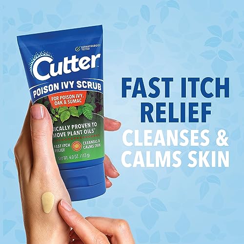 Cutter Poison Ivy, Oak & Sumac Cleansing Scrub, Fast Itch Relief 1 Pack (4 Ounce)