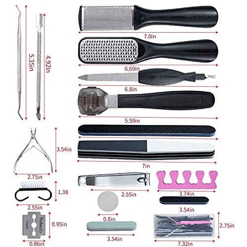 31Pc Professional Pedicure Kit, Nail Clipper, Foot Rasp and Callus Remover