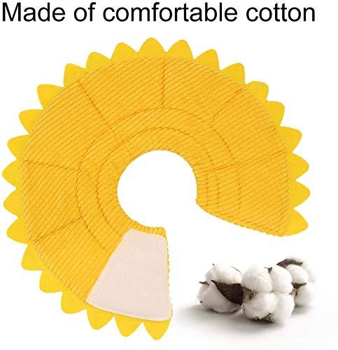 SLSON Neck Brace for Dogs and Cats, Comfortable Soft Recovery Protection for Pet Neck Protection Pillow and Adjustable Collar with Yellow Sunflower Pattern (S) S - BeesActive Australia