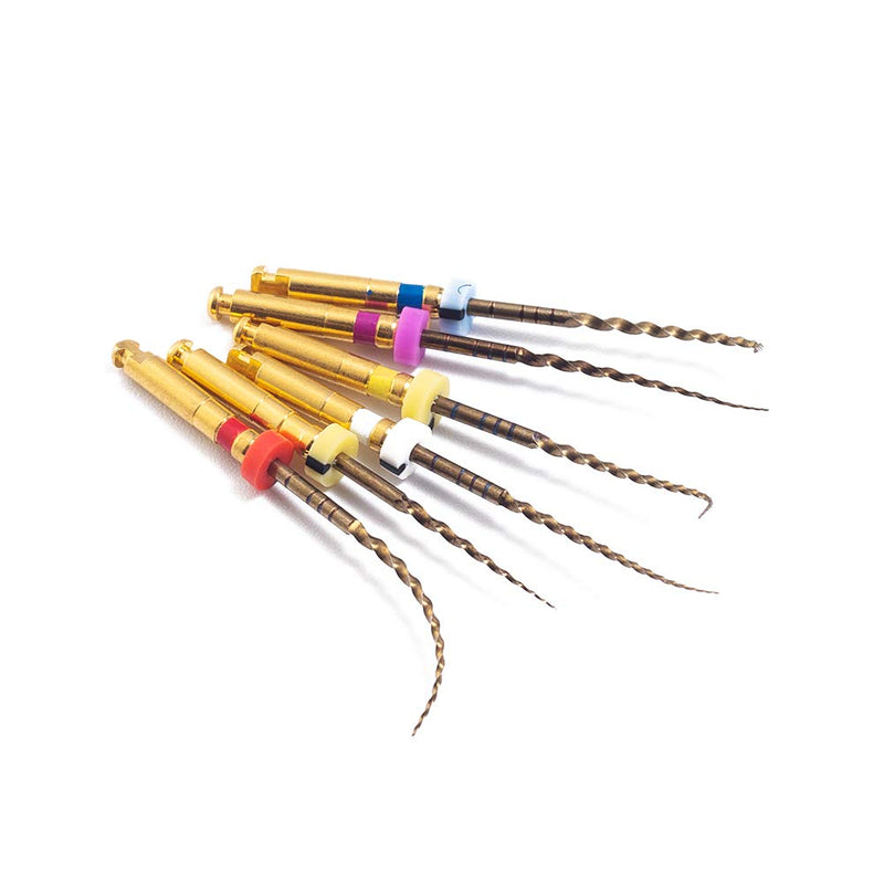 Dental Endo Files X-Pro Gold Taper Endodontic Root Canal Files 6PCS Controlled Memory Niti Rotary Engine File (31MM Assorted) 31MM Assorted