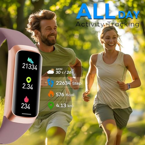 Fitness Tracker,2025 Smart Watch with Blood Pressure Heart Rate & Sleep Monitor IP67 Waterproof Step Calorie Counter Pedometer Fitness Activity Watch for Men Women Android iOS Phone (Purple) Purple