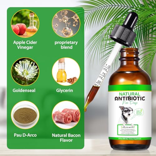 2 Pack Antibiotics for Dogs, Natural Antibiotics for Dogs, Dog Multivitamin for Pets, Dog Supplies Antibiotics, Do-g Allergy and Itch Relief 2.02 Fl Oz (Pack of 2)