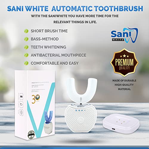 Sani White 360 Brite U Shaped Toothbrush High-Frequency Sonic Cleaner