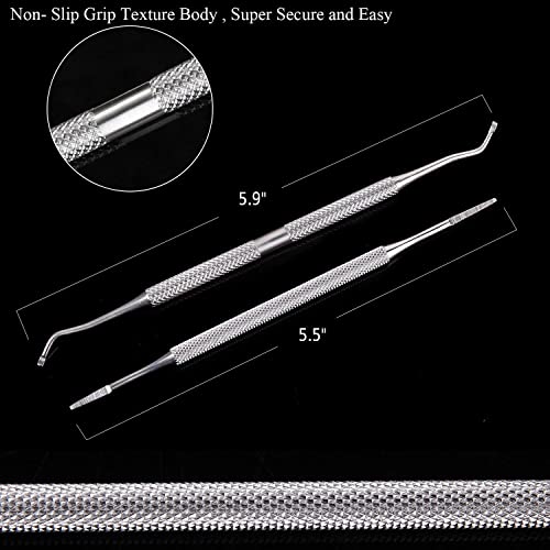 FAMILIFE 13pcs Stainless Steel Manicure Set And L07 100% Stainless Steel Ingrown Toenail File and Lifter Double Sided with Storage Case