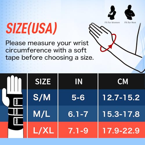 FEATOL Wrist and Thumb Brace, Right Hand Thumb Brace, Right Hand, Size L/XL, Wrist 7.1-9"