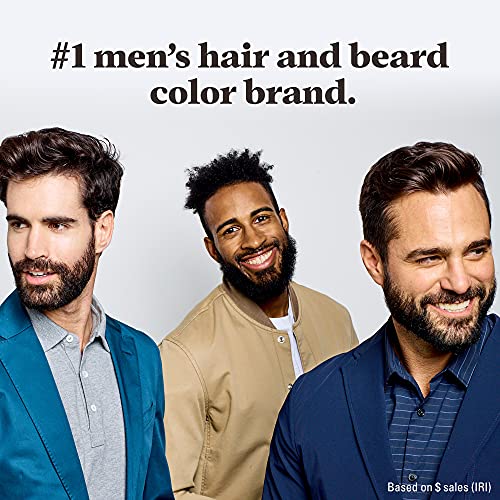 JUST FOR MEN Mustache & Beard Dye, Keratin, Black M-55 (3 Pack) 1 Count (Pack of 3) Real Black M-55