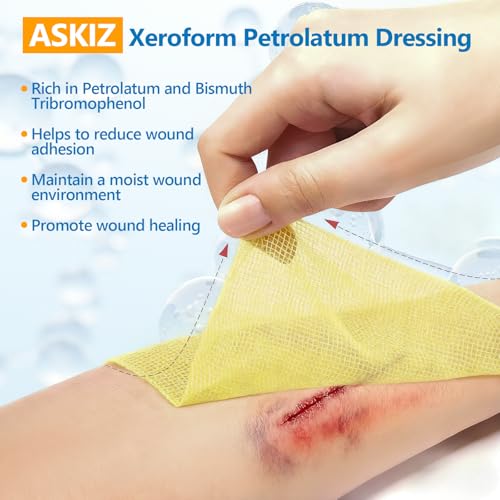 40 Pack Medical Xeroform Petrolatum Dressing Patch,4"x4"Non-Adherent Gauze Pads,Soft Fine Mesh Gauze Patch for Wound Care,Burns,Lacerations,Skin Grafts & Surgical Incisions,Individual Packaged 4"x4"