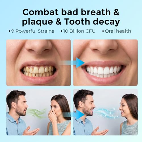 Oral Probiotics for Mouth Bad Breath, Fresh Breath Freshener, 60 Lozenges