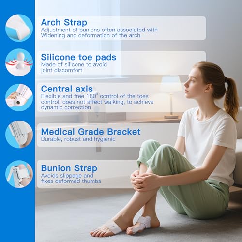 Bunion Corrector For Women Men Big Toe Adjustable Bunion Relief Big Toe Straightener Hallux Valgus Corrector Bunion Splint Brace Effective Pain Relief Day Night Use