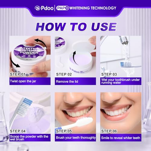 Purple Teeth Whitening Pack - Whitening Strips & Whitening Powder