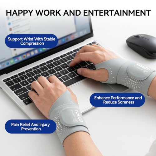 Ultra-Thin Wrist Brace Support for Carpal Tunnel, Grey