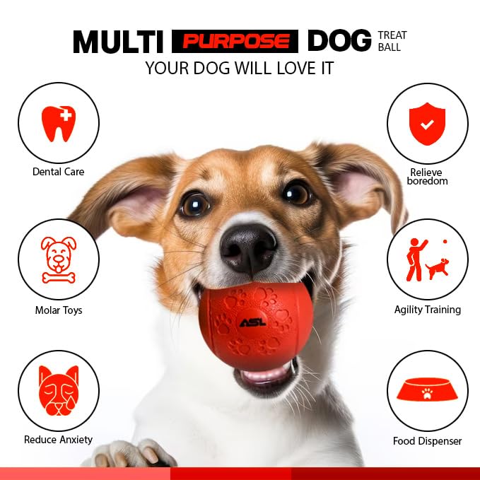 Pet Puzzle Toy 1 Pack (2 Balls) – Treat Dispensing, Chew & Interactive Dog Toys for Mental Stimulation, Slow Feeding, Dental Care, Teething Relief, Training, Boredom, and Enrichment Red & Green - BeesActive Australia