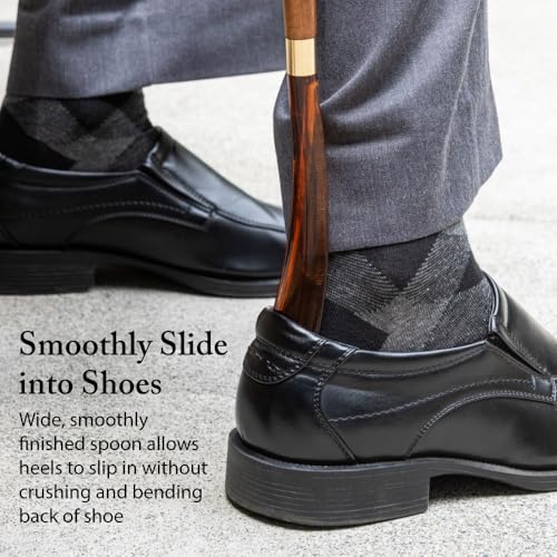 FootFitter 23” Shoe Horn, Premium Long Length Shoe Aid (Made in Italy) Golf Club Handle
