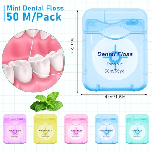 100 Pack Dental Floss Bulk Mint Flavored Floss, Each 164 ft/ 50 Meters