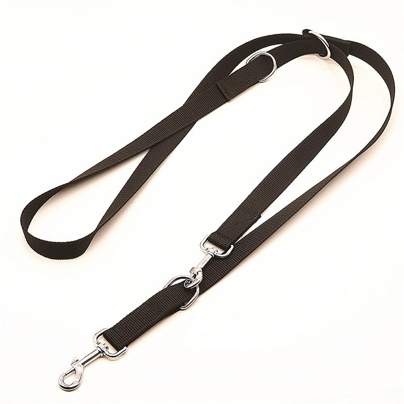 8.4FT Long Black Nylon Multifunctional Double-Ended Dog Leash Hands Free Dog Leash Adjustable Puppy Lead Rope for Medium Large Dogs - BeesActive Australia