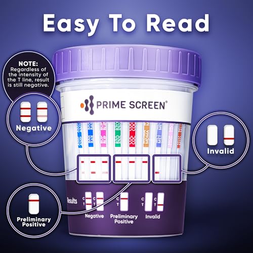 Prime Screen Multi Drug Urine Test Cup 18 Panel Kit (AMP,BAR,BUP,BZO,COC,mAMP,MDMA,MOP,MTD,OXY,PCP,TCA, ETG, FTY, TRA, K2,TRA100)-CDOA-S1185EFTKK (5) 5