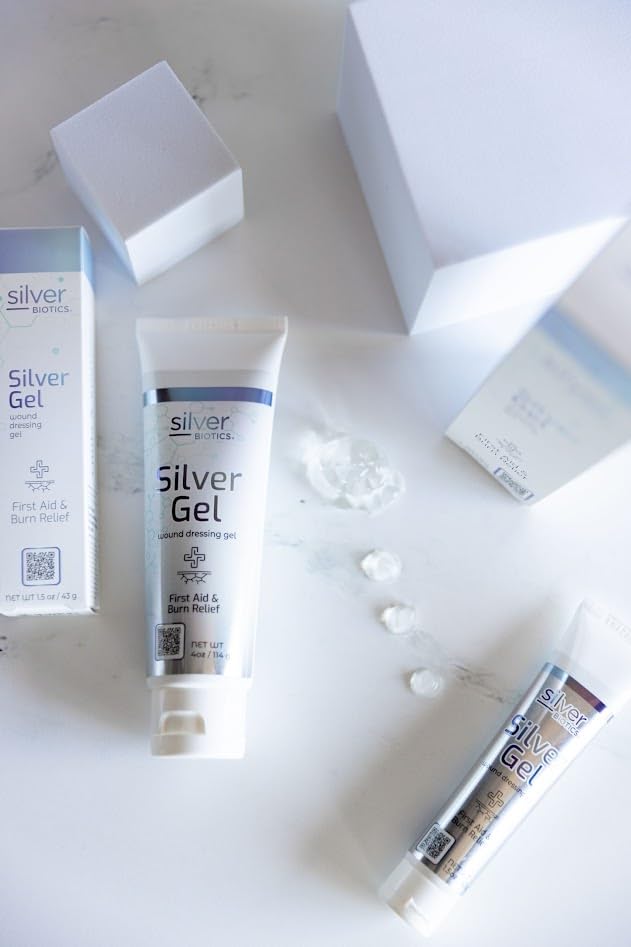 Silver Biotics First Aid Advanced Silver Technology | 24 ppm Wound Healing Gel | Protection for Cuts, Irritations and Burns | 4.0 oz