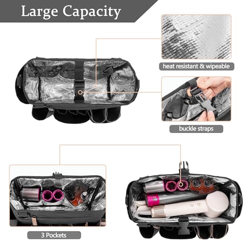 BAFASO Insulated Hairdresser Bag with Adjustable Waist Belt, Black