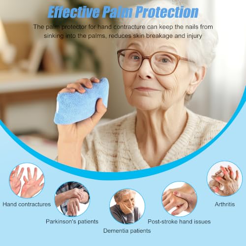 Palm Protector for Hand Contracture,Palm Grip Finger Contracture Cushion with Elastic Band for Stroke Hand, Parkinson Dementia,Arthritis, Skin Breakdown
