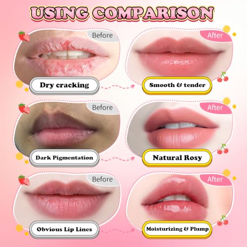 4PCS Lip Scrub and Mask Set,Reduce Fine Lines Lips Care Set