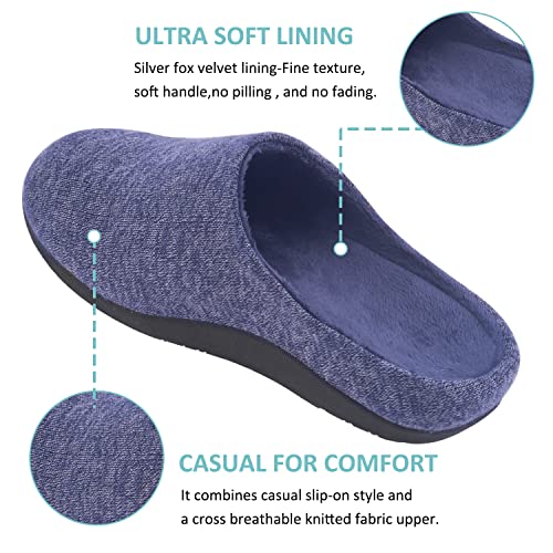 Git-up Orthotic Slippers with Arch Support for Plantar Fasciitis Pain Relief,Comfortable Slip On Clog,Indoor Outdoor Orthopedic House Shoes with Anti-Skid Rubber Sole 8 Wide Women/6 Wide Men Blue