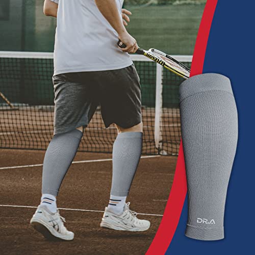 Dr. Arthritis Calf Compression Sleeves for Men and Women, Doctor Developed Calf Wrap & Leg Support, Medical, Varicose Veins & More (X Large, Grey, 1 Pair) X-Large