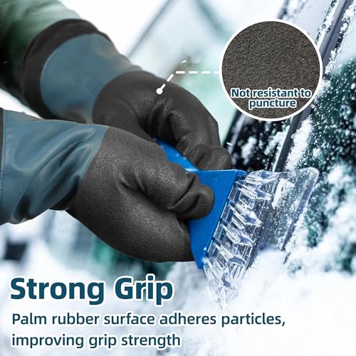 Schwer 100% Waterproof Winter Work Gloves, Long Freezer Glove with Water-based PU Coating, Ultimate Warmth, Non-Slip, Thermal Glove for Outdoor Activities & Daily Work, Hiking, Camping, Washing, XL X-Large
