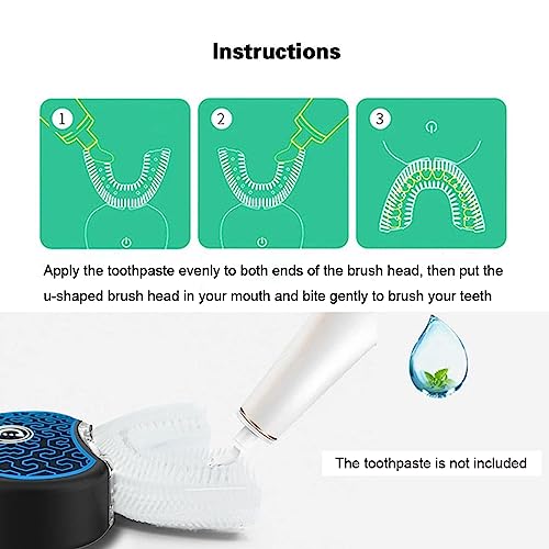 Sonic Glow Toothbrush, Whitening Kit with 2 Brush Heads | for Adults, Deep Teeth Whitening, Rechargeable, 4 Modes, Waterproof, Travel-Friendly, Replacement Heads Included,White White