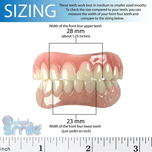 Instant Smile Comfort Fit Flex Teeth, Upper and Lower Natural Shade Set