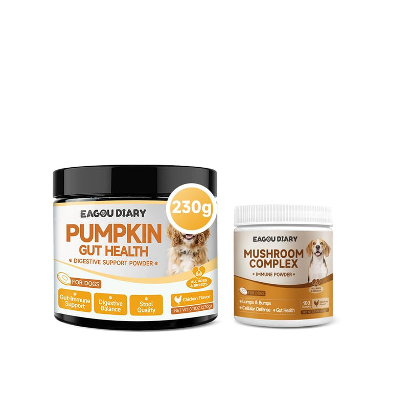 Mushroom for Dog with Turkey Tail Mushroom for Dogs, Lion’s Mane, Shiitake - Pumpkin Powder for Dogs Supports Digestion, Gut Health