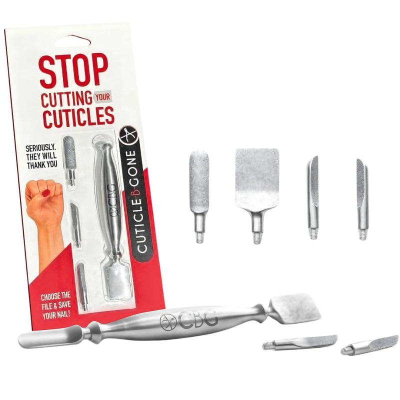 Nail Care & Cuticle Remover Tool with Interchangeable Attachments, At Home or Travel Ready, Gentle Cuticle & Hangnail Grooming for Finger Nails & Toe Nails