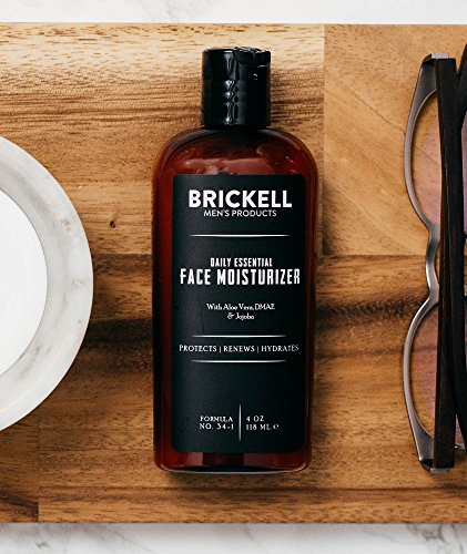 Brickell Men's Daily Essential Face Moisturizer for Men, Fast-Absorbing Face Lotion with Niacinamide, Green Tea, and Hyaluronic Acid, 4 Ounce, Scented 4 Fl Oz (Pack of 1)