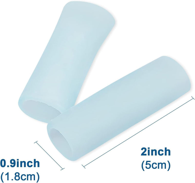Sumifun Gel Finger Protector, 20 Pcs Silicone Finger Sleeves for Corns, Fingernails Loss, Friction Pain Relief, Blue Blue(20pcs)