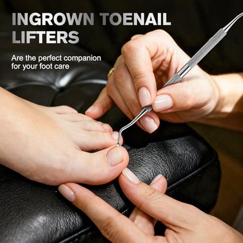 FERYES Professional Ingrown Toenail Tool | 2-in-1 Surgical Stainless Steel File & Lifter | Home Pedicure Tool for Nail Cleaner & Removal