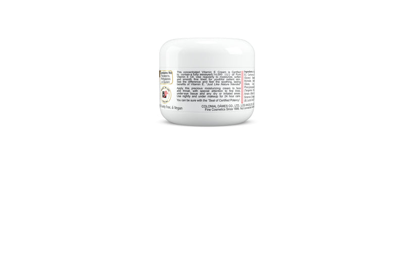 Colonial Dames Concentrated Vitamin E Moisturizing Cream 14,000 I.U. for Hydrating & Moisturizing Chapped Dry Skin & Fine Lines.
