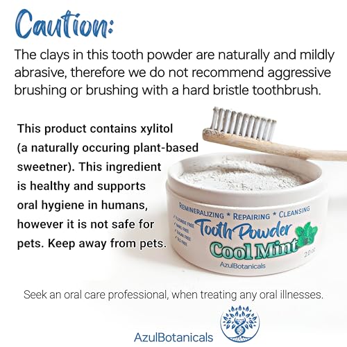 Remineralizing Tooth Powder, Cool Mint - Fluoride Free, 2 Oz 2 Ounce (Pack of 1)