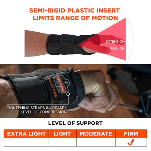 Ergodyne - 70028 ProFlex 4010 Double-Strap Right Wrist Support, Black, X-Large