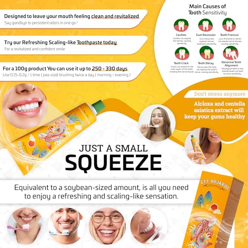 Toothpaste for Sensitivity & Cavity Care, 3-Pack (3.5oz/100g), Long-Lasting Formula, Freshens Breath & Removes Plaque, Made in Korea