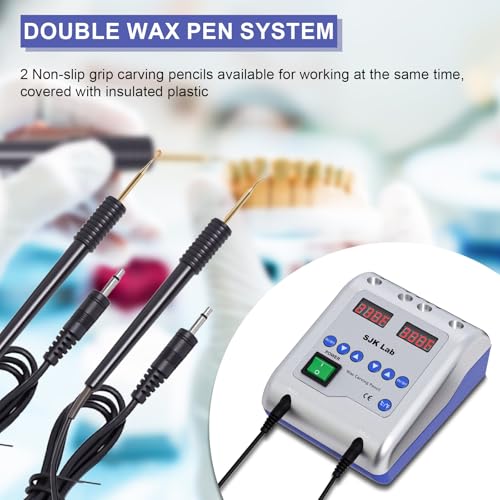 Dental Electric Wax Carver, Dual-Pen Wax Carving Pen Knife with 6 Wax Tips