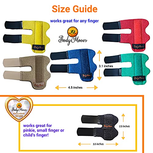 BodyMoves 5 Finger Splints plus 1 pinkie/kid splint (with Black Pinkie) with Black Pinkie