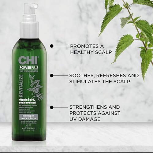 CHI PowerPlus Revitalizing Hair Treatment, Relieves Tightness & Dryness, Made With Botanicals & Vitamins to Nourish, Balance & Stimulate Scalp, 3 Oz