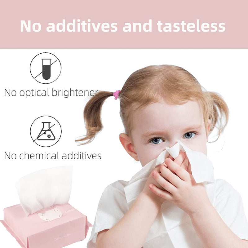Baby Dry Wipe,100% Cotton,dry wipe cotton tissues,baby sensitive skin,taking care of baby skin,7.9 x 4.7 in 6-Pack (600 Count) Unscented 100 Count (Pack of 6) - BeesActive Australia